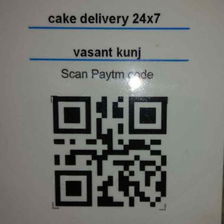 PayTm scan code for Cake24x7